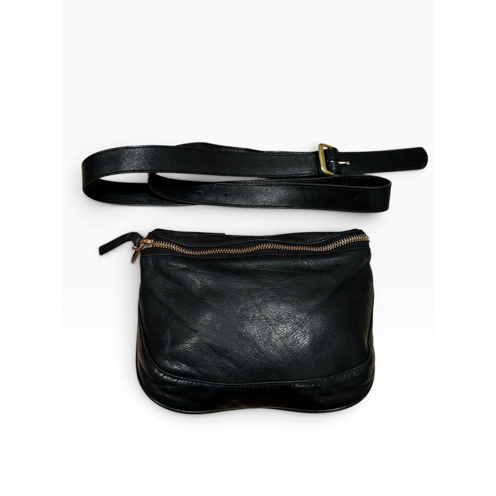 Clare V. Fanny Pack Black Leather Belt Bag Bum Bag Detachable Leather Belt